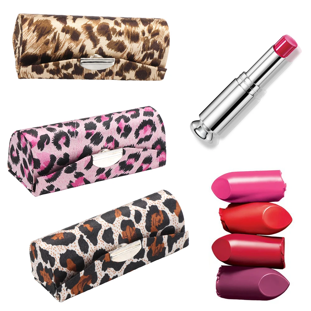Новый чехол для губной помады в стиле ретро леопардовый дизайн с зеркальной