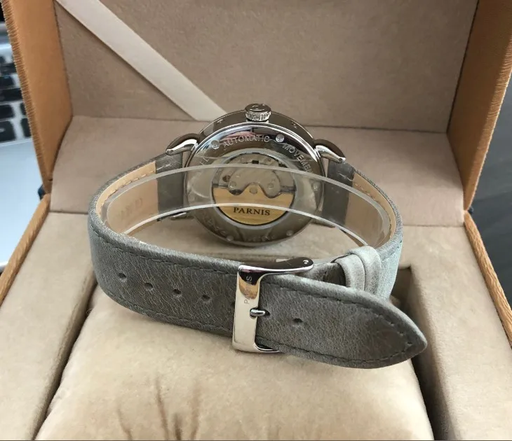 Новые мужские часы PARNIS 42 мм GMT с автоматическим самоходным механизмом