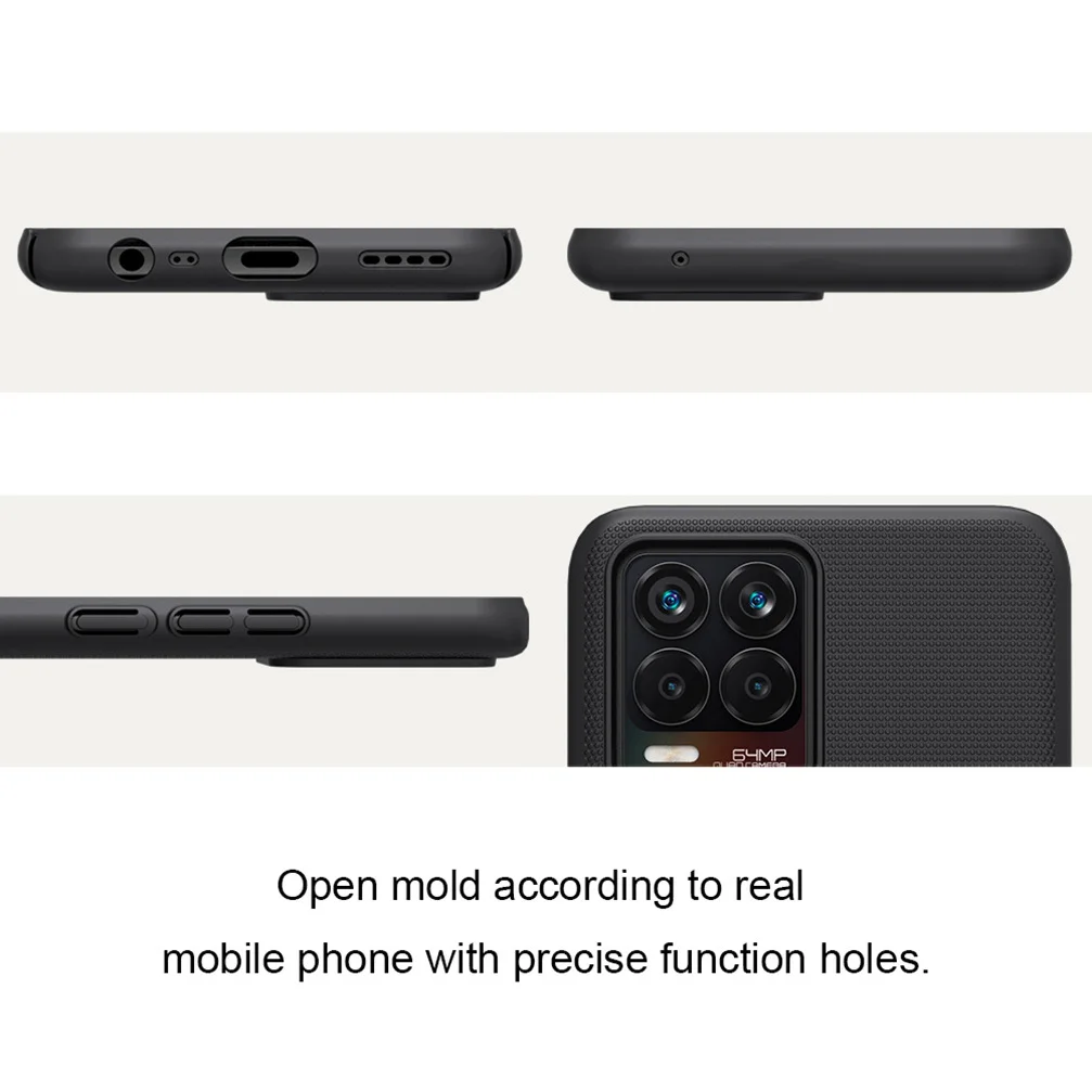 

For OPPO Realme 8 Case NILLKIN Super Frosted Shield Hard PC Wear Resistant Back Case For Realme 8 Pro Cover with Phone Holder
