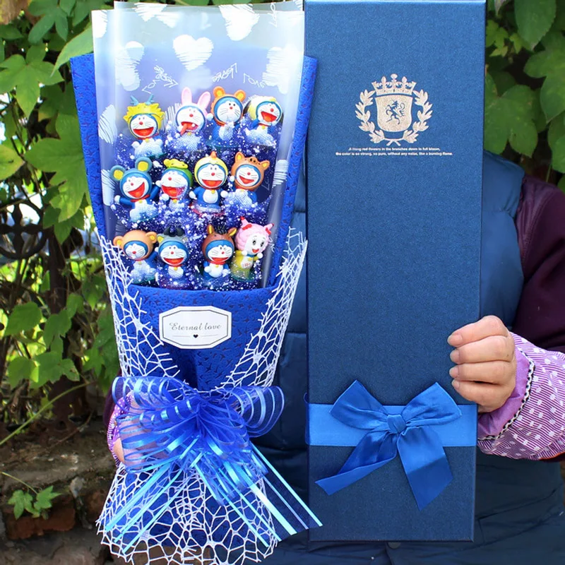 

Artificial plastic dried flowers fake silk paper PVC toy silk peonies flower bouquet mini gift feather charm stand