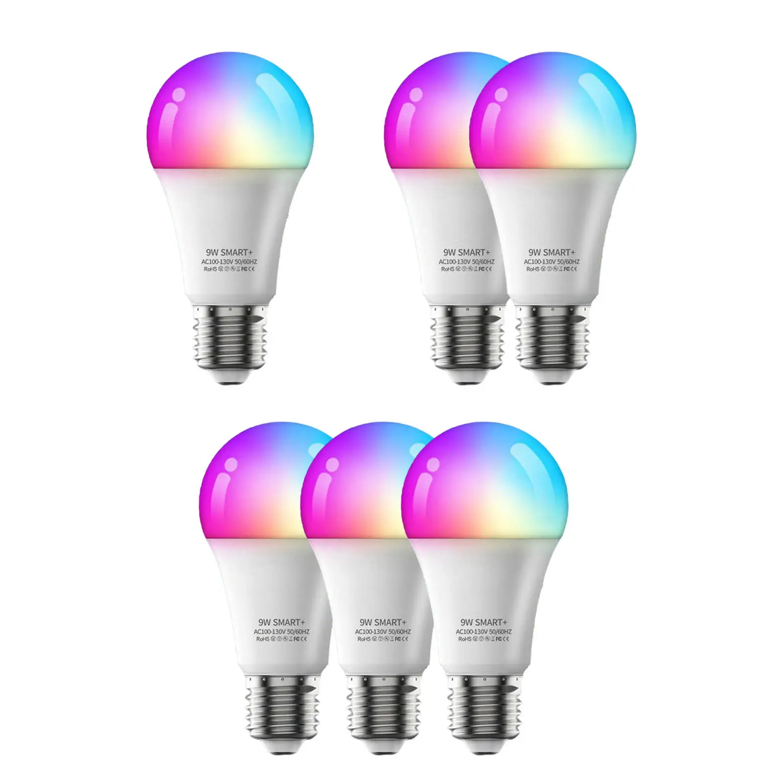

Умсветильник лампа с регулировкой времени, 9 Вт, E27, Wi-Fi, RGB