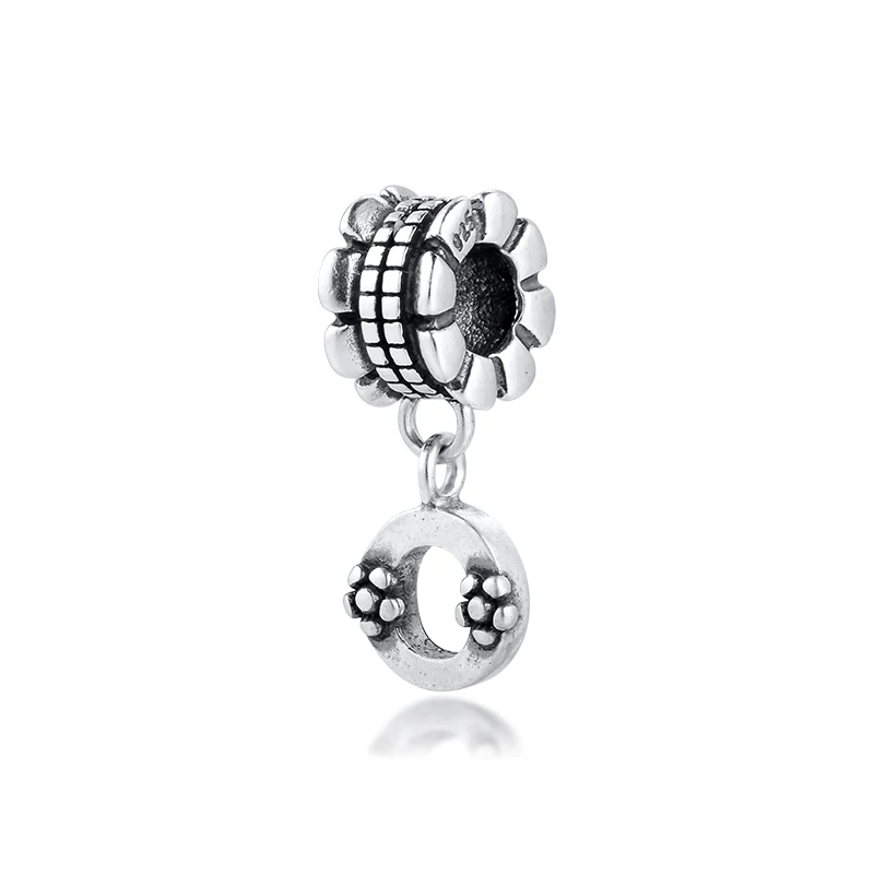 Подходит для браслетов Pandora Beads с подвесками в виде букв O 100% Φ-Серебряное
