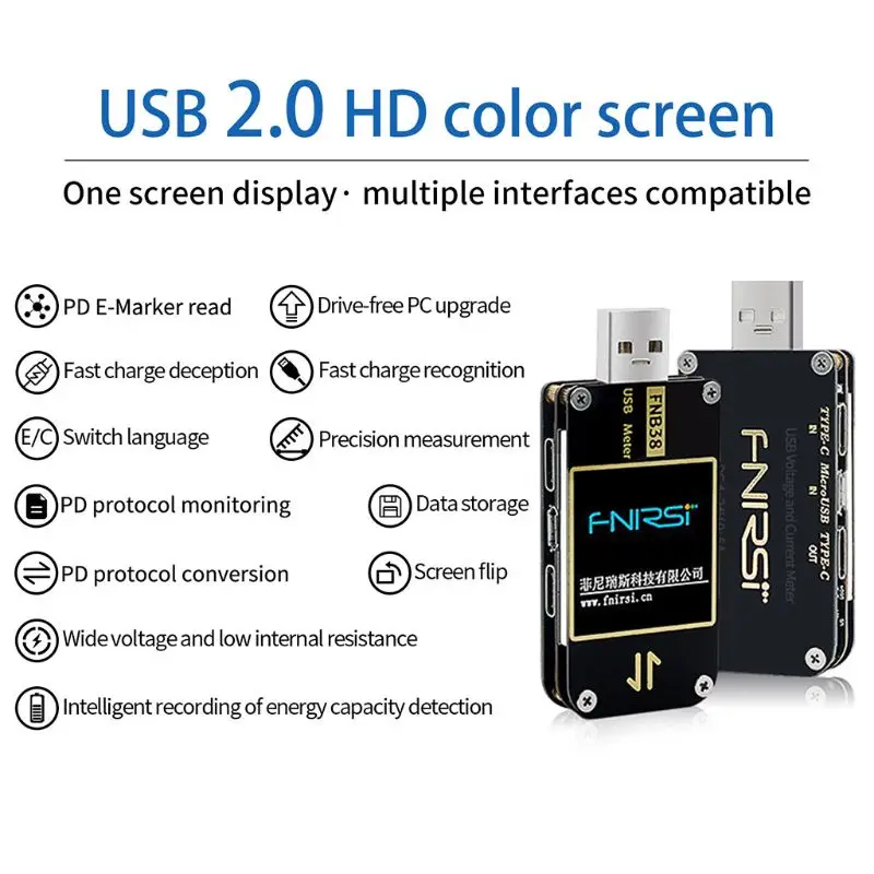 Измеритель Напряжения FNB38 USB тестер QC4 + PD3.0 2 0 PPS протокол быстрой