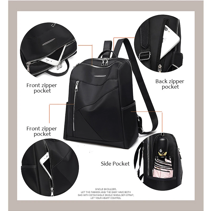 Женский Рюкзак LIKETHIS многофункциональный черный высокого качества для девушек