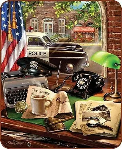 

Metal Tin Sign Vintage Chic Art Decoration Hometown Hero Police Dept Car for Home Bar Cafe Farm Store Garage or Club 12" X