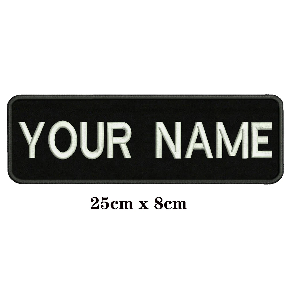 25X8cm вышивка пользовательское имя заплатка с текстом полосы значок железа на или