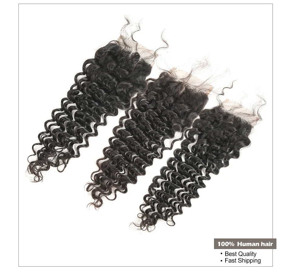 4*4 малазийские глубокие кудрявые человеческие волосы на шнуровке бесплатная