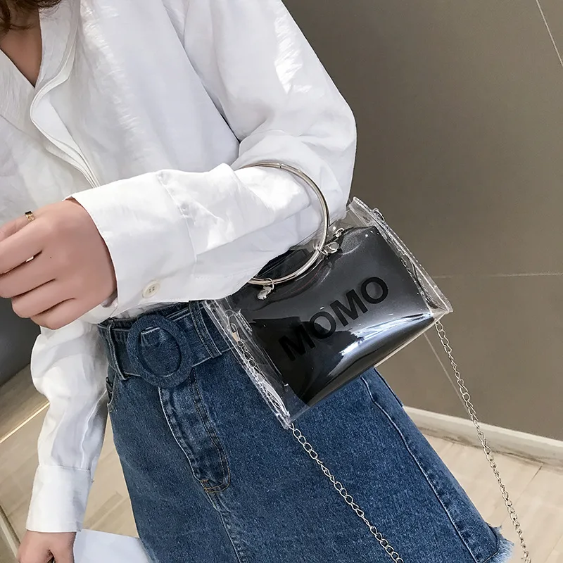 Сумка мессенджер PLAY KING женская прозрачная модный роскошный саквояж из ПВХ