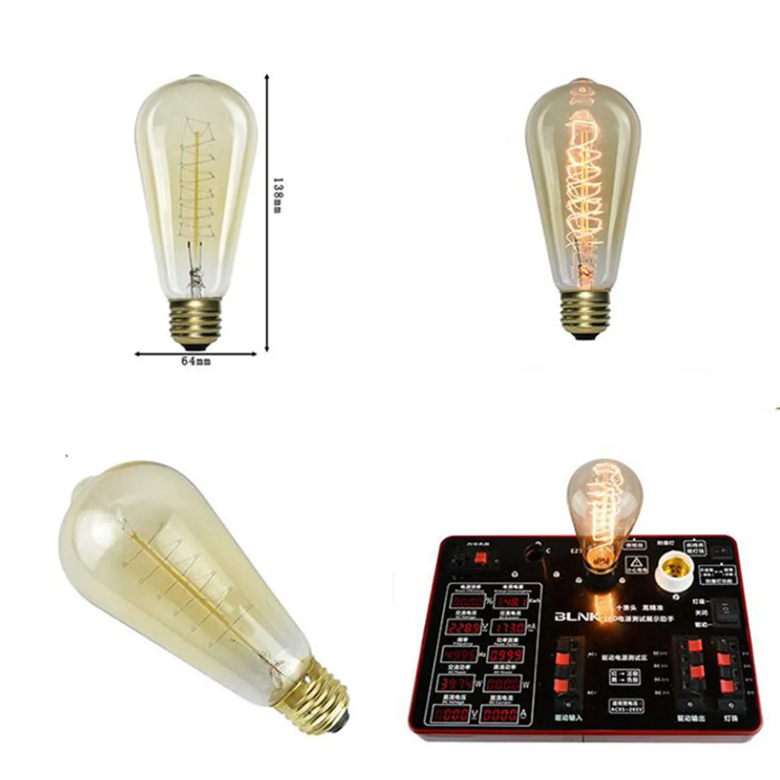 Винтаж 40 Вт 60 Edison Светильник лампы с изображением белки регулируемой яркостью ST64