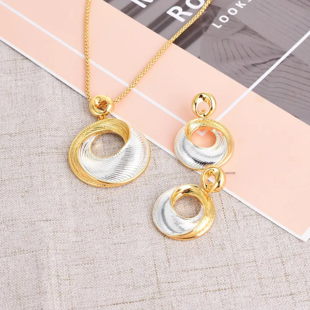 Новинка от Viennois набор украшений для женщин круглым носком острый ожерелье серьги