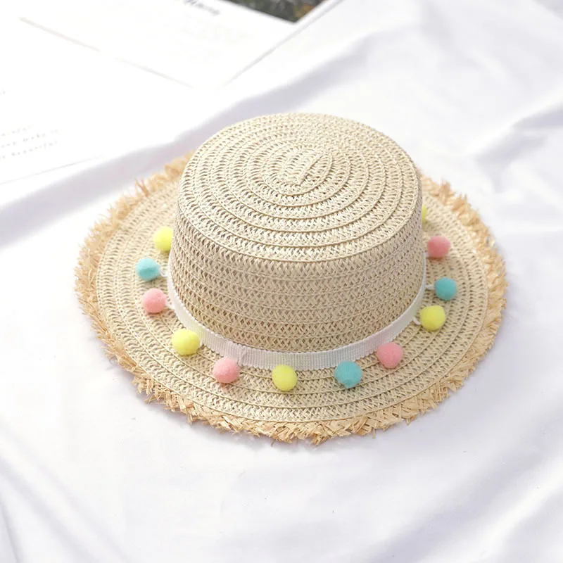 

Summer New Parent-Child Small Floral Casual Straw Hat Girl Hand-woven Seaside Beach Sunscreen Sun Cap