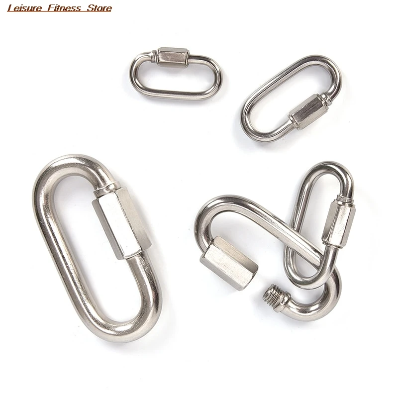 

Карабин для альпинизма, 4 размера, быстрая застежка, безопасный карабин для альпинизма, нержавеющая сталь, винтовой замок