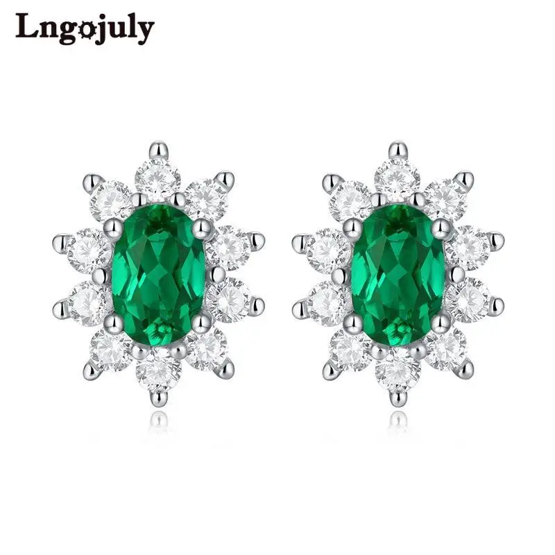 

Женские серьги из серебра 925 пробы с изумрудами