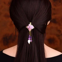seashell resin flower hairpin hair jewelry headwear ornaments barrettes women fashion hair clip purple jade head accessory