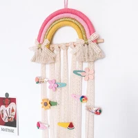 colorful tassel wall hanging ornaments hair bows storage hair clips hanger organizer strip unicorn storage decor hanger for drop