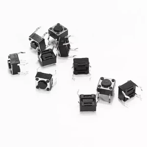 EziUsin 100pcs 6*6*4.5 Panel PCB Momentary Tactile Tact Push Button Micro Switch 4 Pin DIP Light Touch  6x6x4.3 mm Keys Keyboard