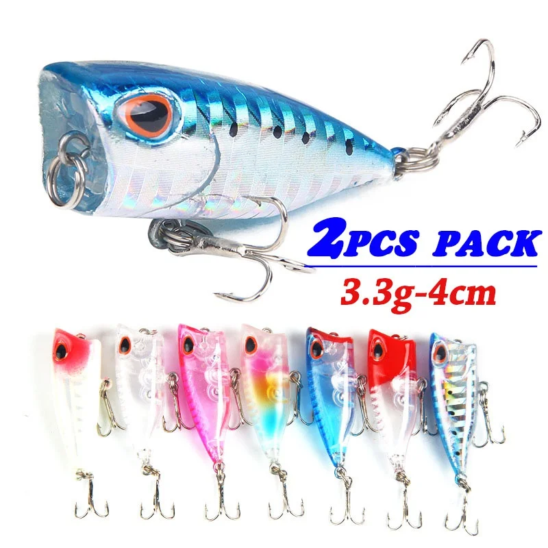 

2PCS Crank Fishing Lures Bass Wobbler Bait Artificial Hard Fish Lures Topwater Saltwater Fishing Tackle 3.3g-4cm