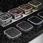 Алмазный чехол для Apple watch 40 мм 42 мм 38 мм, аксессуары, блестящий бампер, Защитная крышка для экрана iWatch серии 3 4 5 6 se, аксессуары