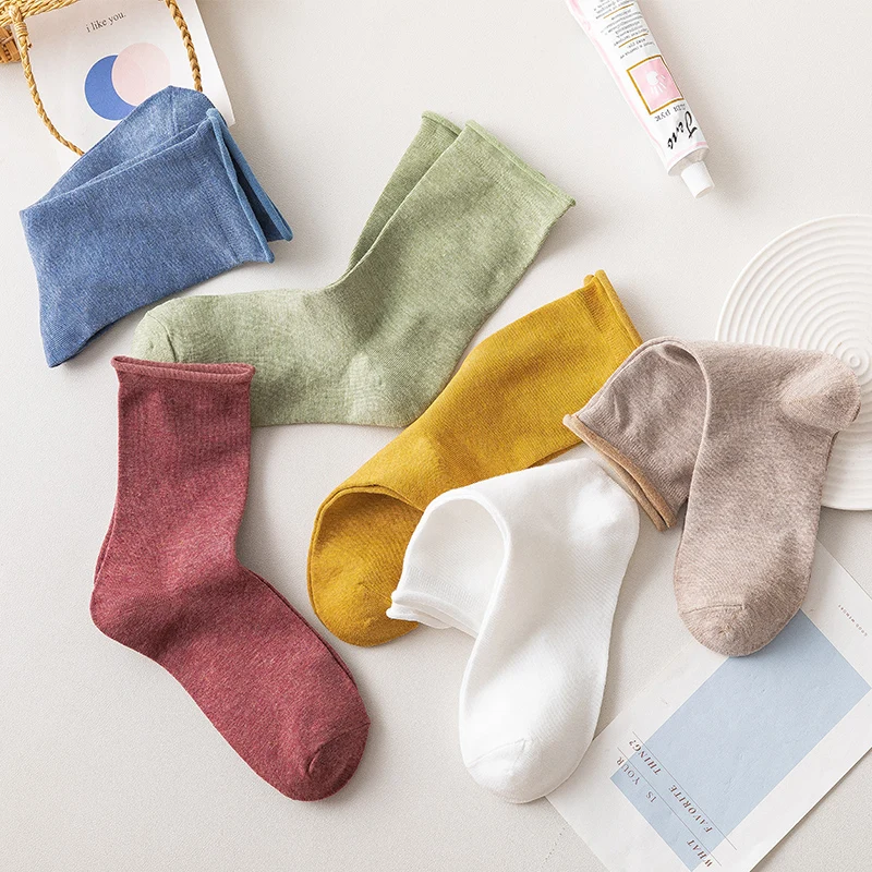 CARTELO New Solid Color Women Socks Fashion Simple Classical Breathable Cotton Stockings Носки женские Meias Femininas