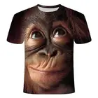 Nieuwste 3d футболка с животными Aap Korte Mouse mannzomer, топы, футболки, 3d орангутан, футболка для мужчин, забавная одежда