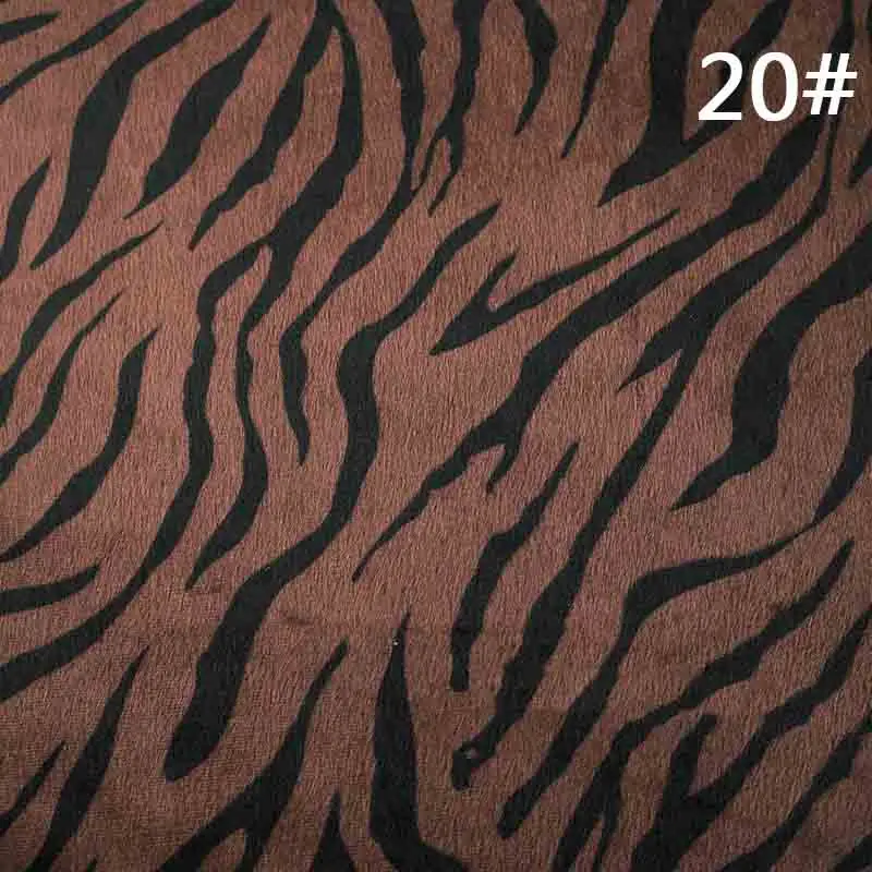 20 Тигр, Леопард, полосатый рисунок зебры, ткань с животным принтом, короткая плюшевая ткань для DIY одежды, игрушки, подушки, ковер, декоративные ткани - Цвет: 20