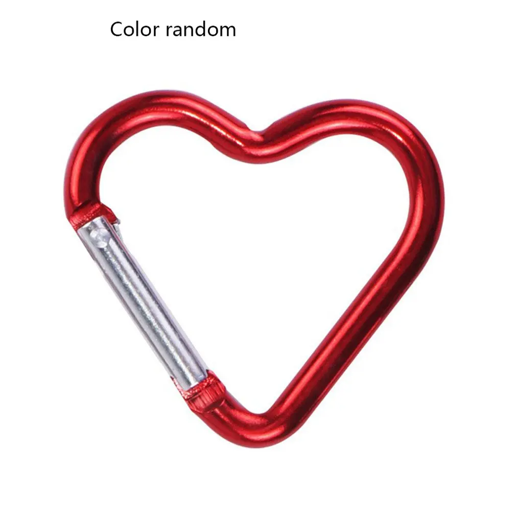

Heart-shaped Aluminum Carabiner Key Chain Clip Outdoor Camping Keyring Hook Water Bottle Hanging Buckle Travel Kit Climbing