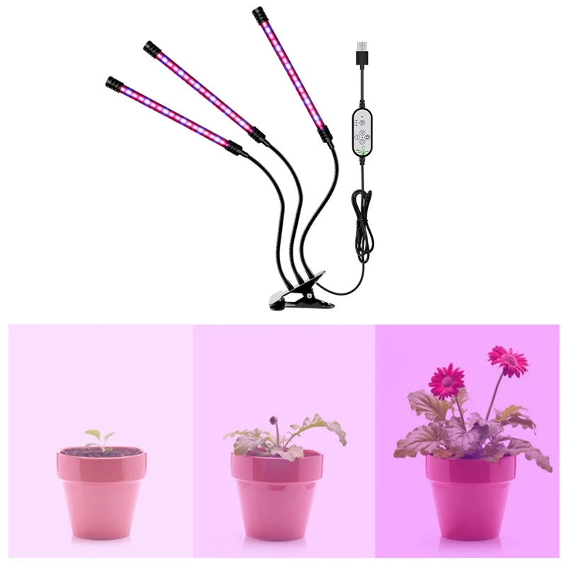 

Светодиодный светильник для выращивания растений, лампа полного спектра с USB для комнатных растений, саженцев, цветов, прищепка для теплиц, ...