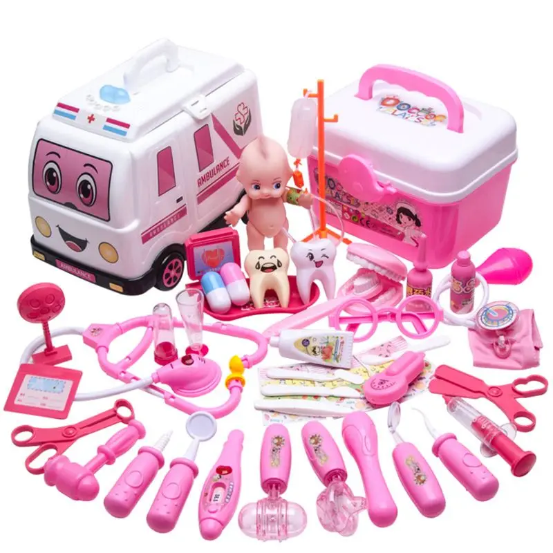 

35/45 Pcs Girls Role Play Doctor Game Medicine Simulation Dentist Treating Teeth Pretend Play Toy For Toddler Baby Kids