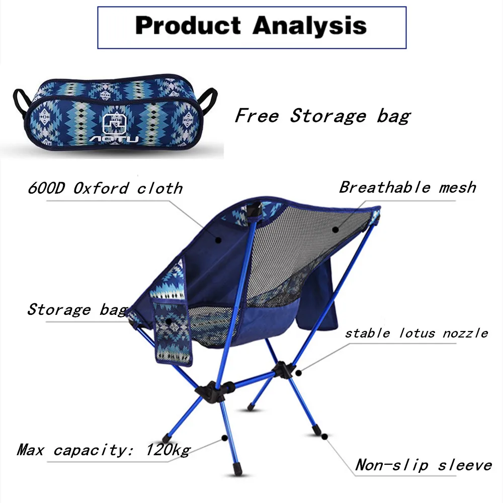 저렴한 2020 High Quality Outdoor Folding Chair Ultra Light Aluminum Alloy Portable Fishing Back Chair