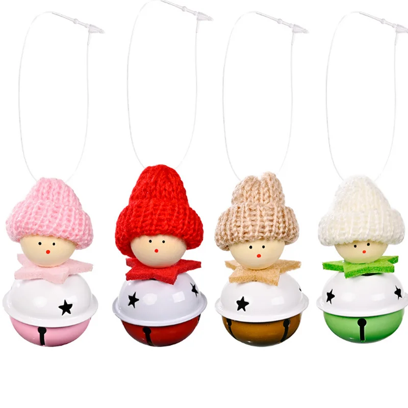 

2022 New Year Knitted Hat Bell Pendant Christmas Ornaments Pendants Hanging Gifts Xmas Tree Decor Home Decoration Kids Gift