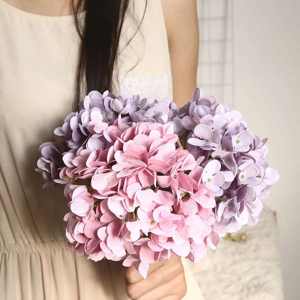 Искусственная Гортензия цветок растение свадебная брошь бонсай Свадебные