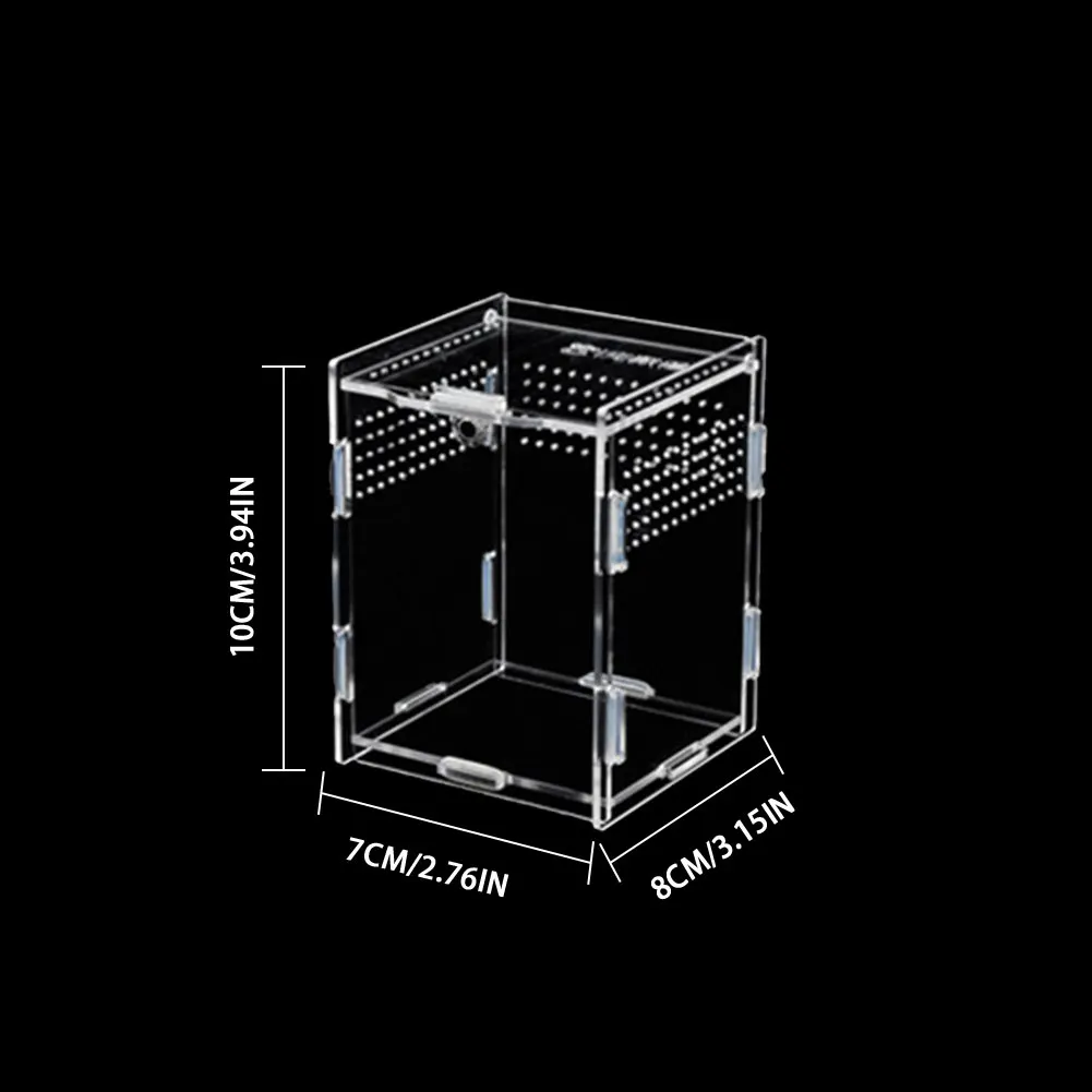 7X8X10CM прозрачный для разведения рептилий коробка акриловая подачи 360 градусов