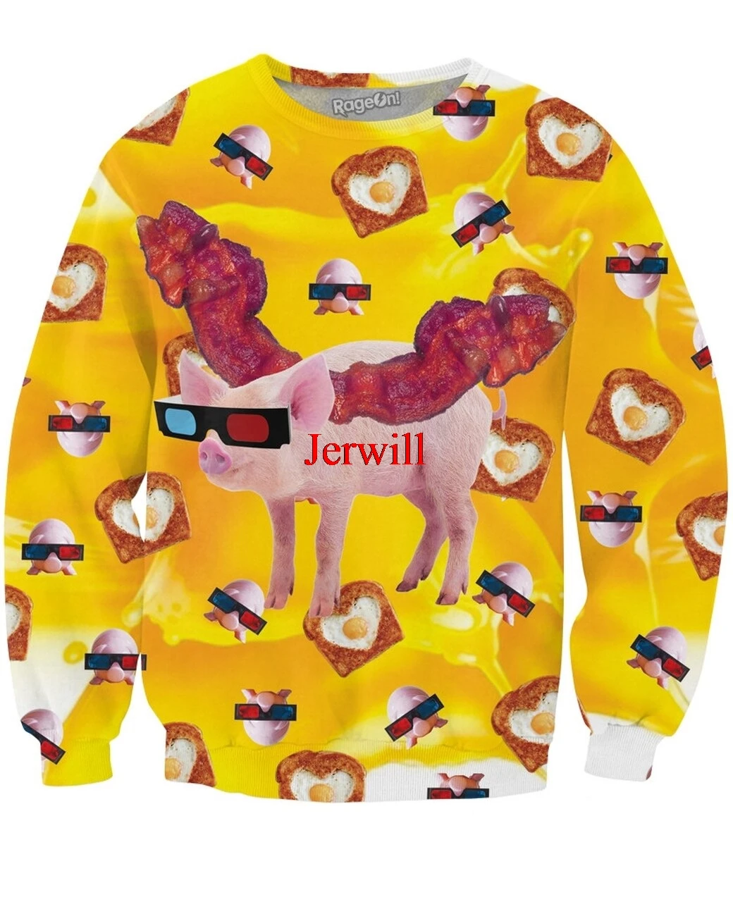 

Женский пуловер с рисунком бекона и крыльев, свитшот, простая толстовка с 3D-принтом, крутые толстовки, уличные свитшоты