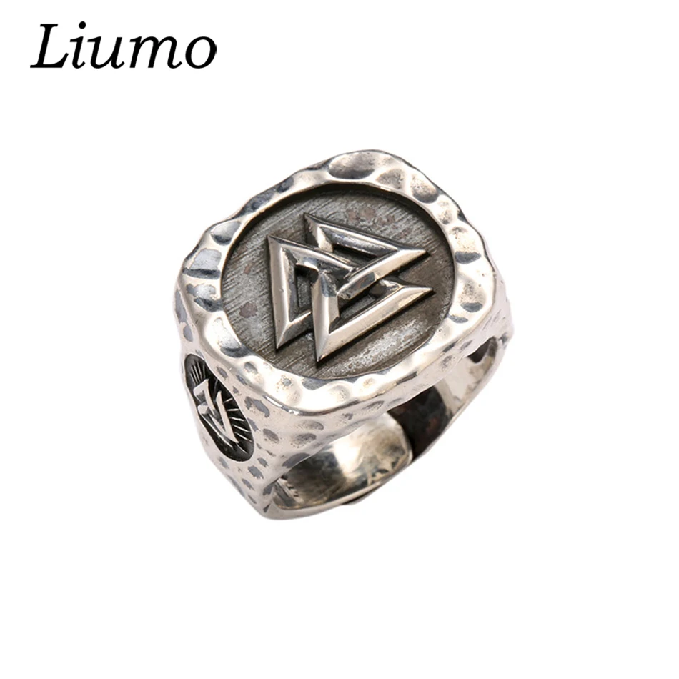 Винтажное байкерское кольцо Liumo в стиле панк скандинавский Викинг Odin Totem Man из