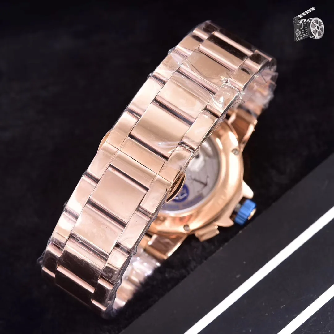 

Classic New Men Automatic Mechanical Watches Rose Gold Stainless Steel Grand Deck Watches Tourbillion Calendar Limited AAA+