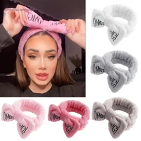 girls cute cat ears headbands women coral fleece makeup face washing headband headwrap elastic hairband turban hair accessories