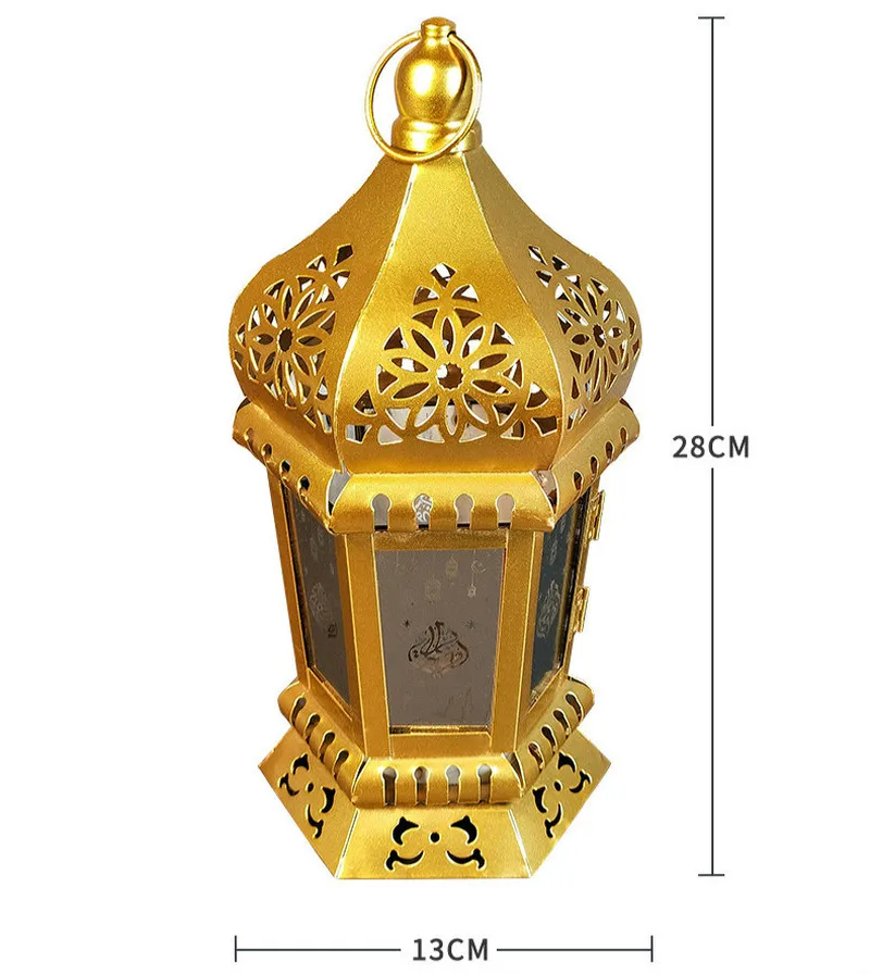 2020 New Eid Metal LED Lantern Ramadan Decoration Mubarak Islamic Muslim Lights Festival Party Decor Supplies | Дом и сад