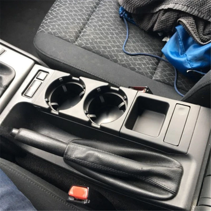 

Car Front Center Console Storage Tray Box Coin + Cup Drink Holders Dual Hole For 1999-2006 BMW E46 3 Series #51168217957