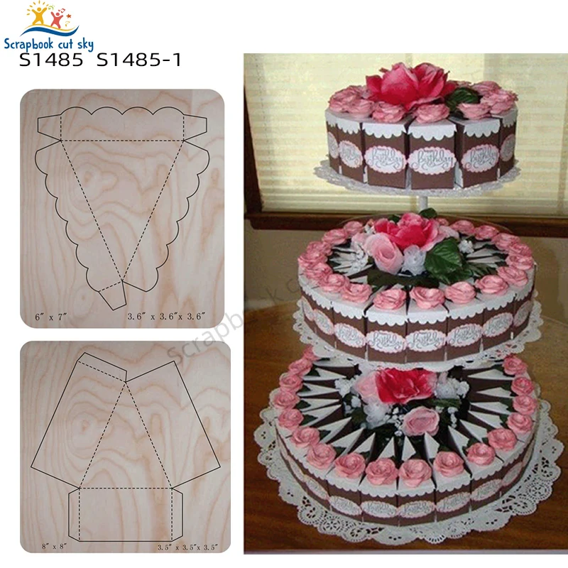 Коробочки для торта S1485 Muyu деревянные формы скрапбукинга режущие штампы подходят