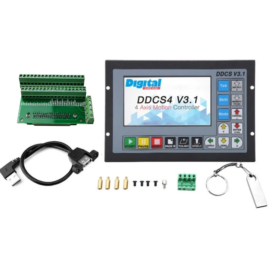 

Ddcsv3.1 Cnc Offline Motion Controller 3/4 Axis Motion Control System 500khz G Code Instead Of Mach3 Metal Shell