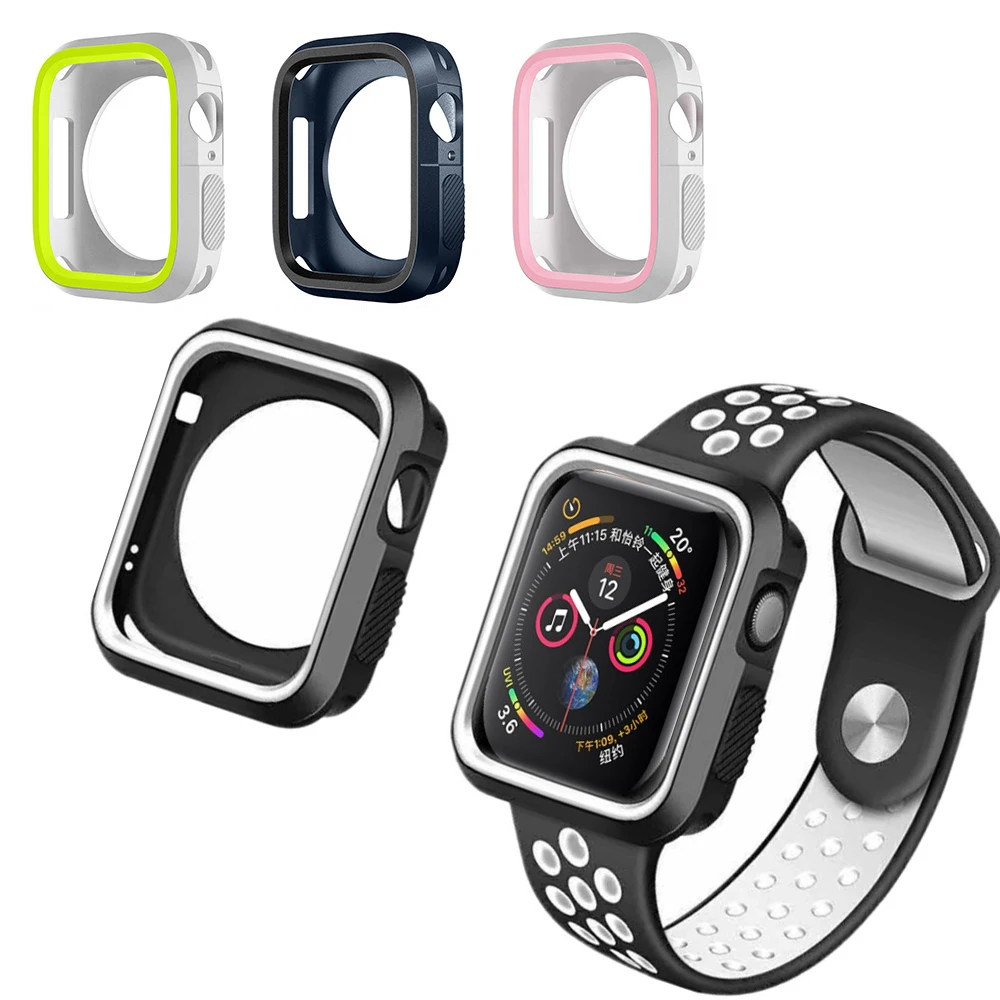 Силиконовый бампер для Apple Watch чехол 5 44 мм 40 iWatch 42 мм/38 мягкий защитный watch 4 3 2 1