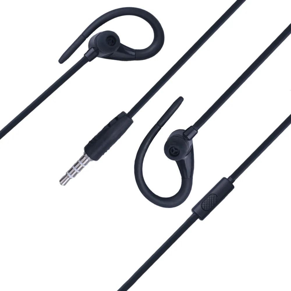 Black Elistoooop, наушники с крючком, Проводная Мини стерео гарнитура, наушники с микрофоном для xiaomi smart phone - Цвет: Black