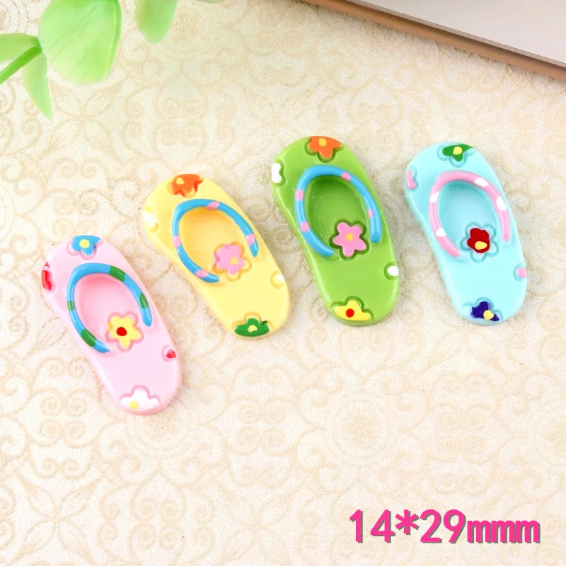10 шт. DIY смолы тапочки в виде цветка флип флоп Kawaii с плоской задней кабошоны из для