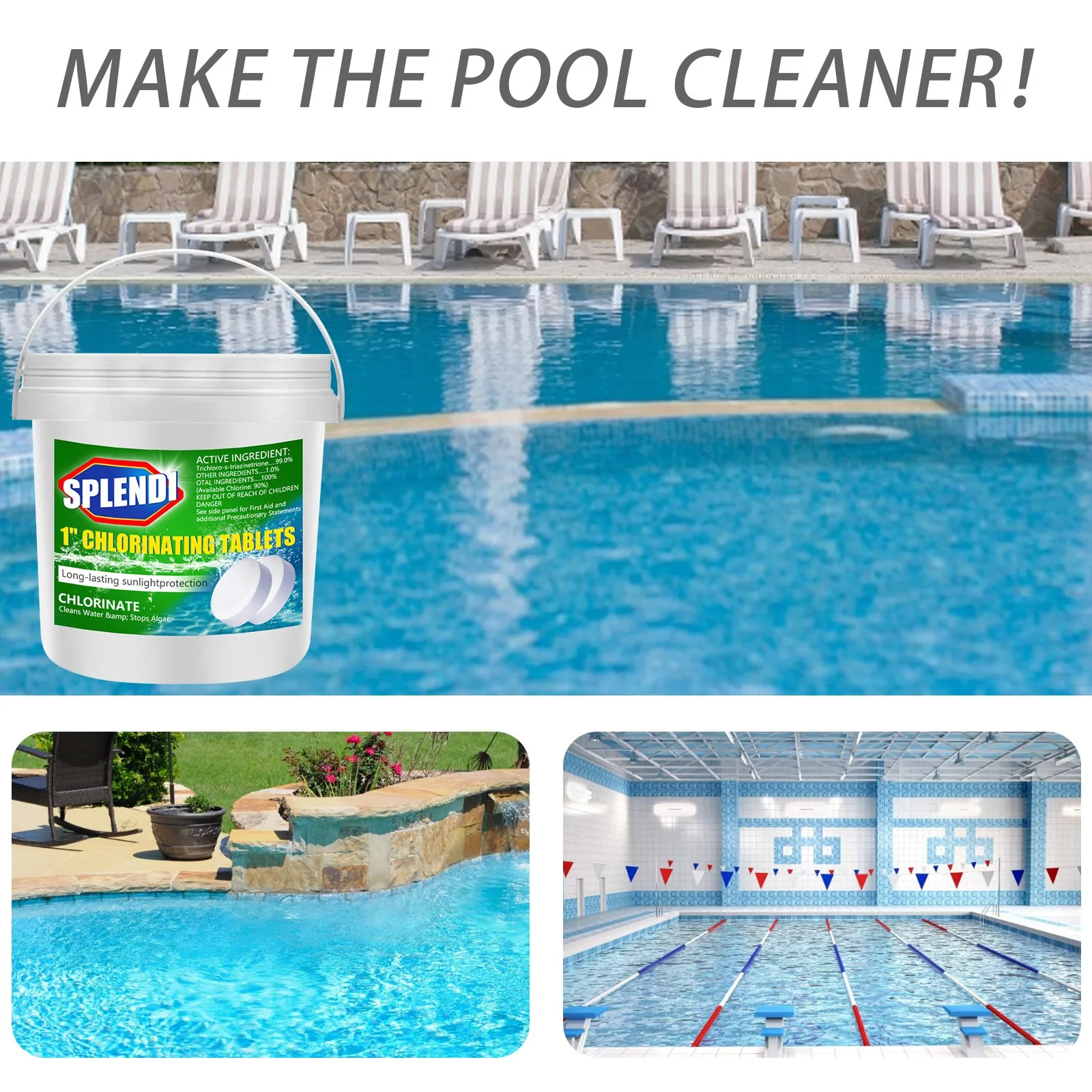 

Chlorinated tablets 300 effervescent tablets Multifunctional Effervescent Cleaning Tablet Swimming Pool Chlorination For Small