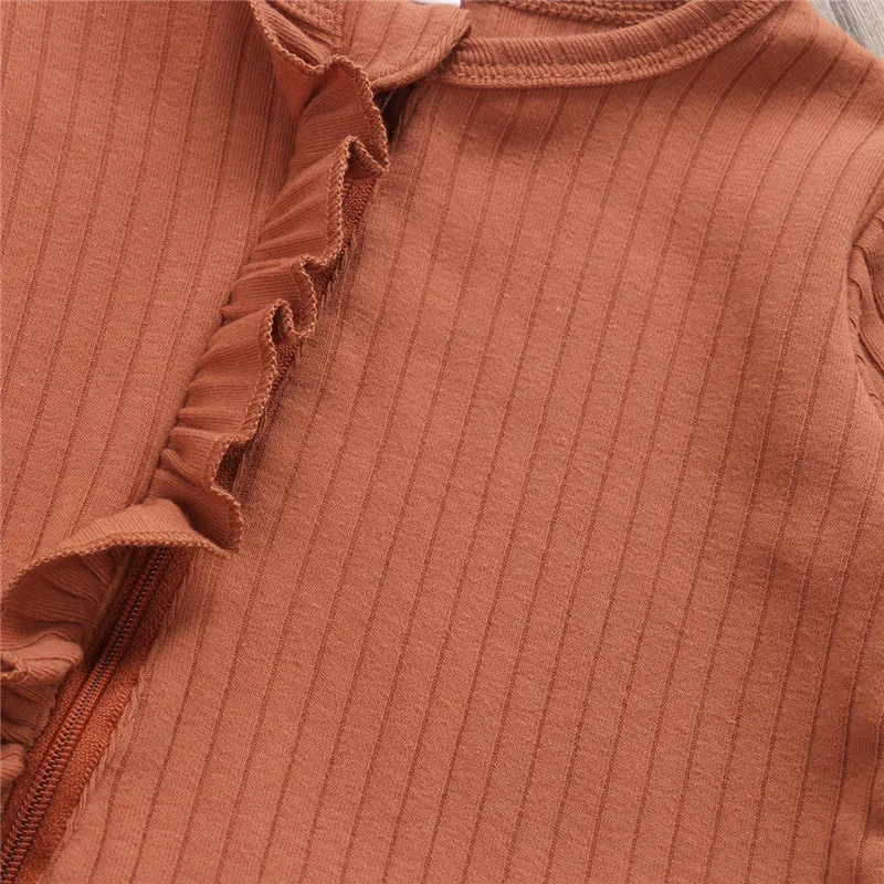 Комбинезон для маленьких девочек пижама новорожденных комбинезоны с оборками