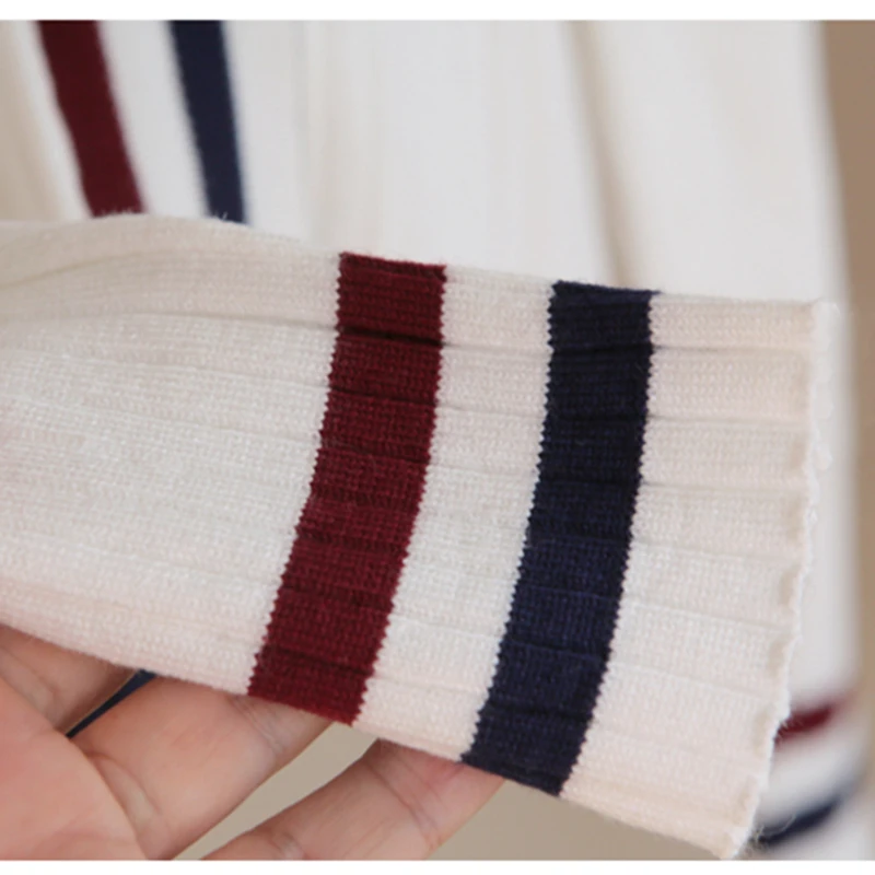 

New 2 Piece Set 2021 Spring New Women Temperament Slim Color Matching Striped Cardigan Knitted Sweater Skirt Suits