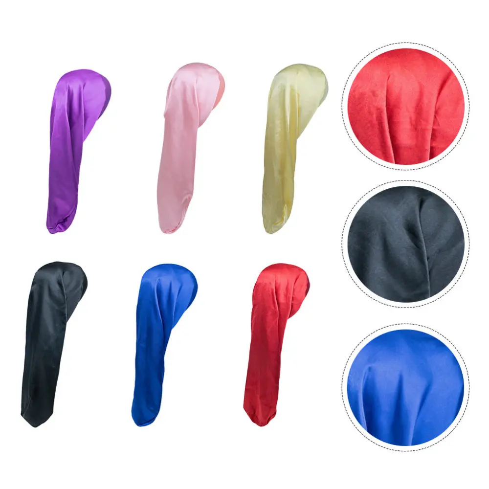 

6pcs Headcloth Quick Drying Hair Cap Satin Night Cap (Mixed Color)