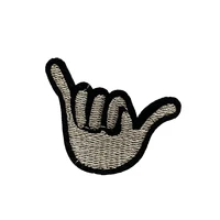 small loose hand shaka sign embroidered patches for clothes shoes surf surfer embroidery appliques patch iron on sew on 10pcs