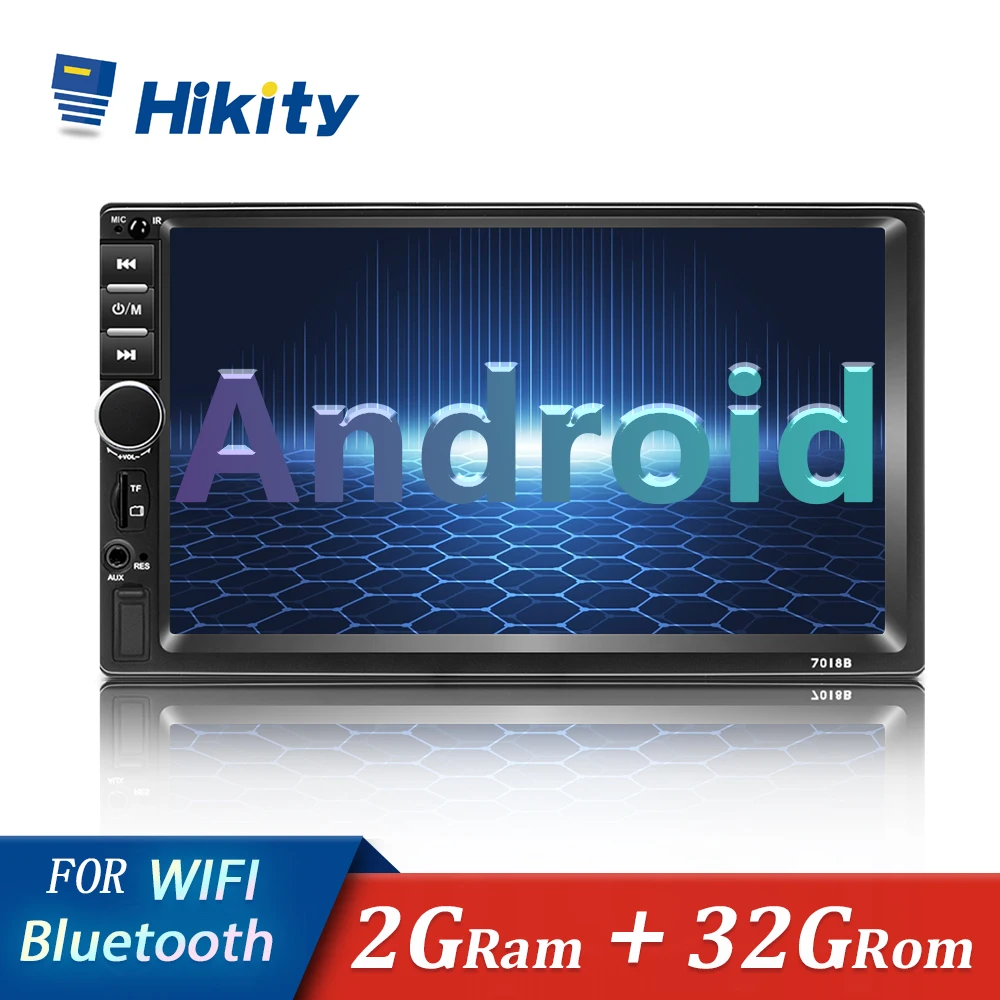 Автомобильный мультимедийный плеер Hikity 2 Гб + 32 ГБ Android 9 1 Din GPS 7 дюймов
