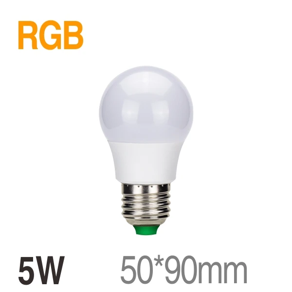 5W RGB Светодиодный RGB лампа 5 Вт 10 Вт 15 Вт E27 AC85-265V светодиодный светильник 16 изменяемый цвет RGB светодиодный светильник с функцией памяти+ ИК-пульт дистанционного управления - Испускаемый цвет: 5W RGB